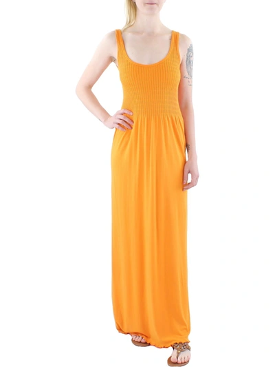 Dkny Womens Summer Slub Maxi Dress In Yellow
