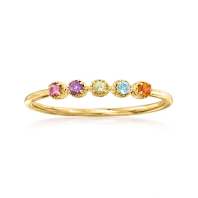 Rs Pure By Ross-simons Multi-gemstone Ring In 14kt Yellow Gold In Pink