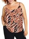 Bar Iii Plus Womens Animal Print Shell Tank Top In Brown