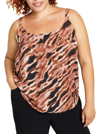 Bar Iii Plus Womens Animal Print Shell Tank Top In Multi