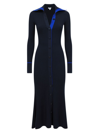 Reiss Millie Ribbed Knitted Midi Dress In Navy Blue