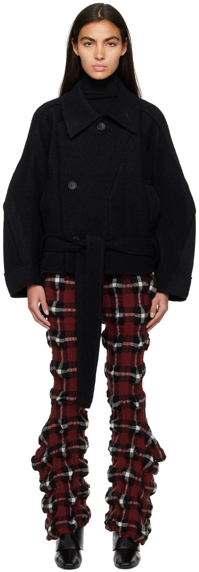 ISSEY MIYAKE BLACK BELTED JACKET
