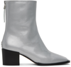 Aeyde Silver Amina Boots In Silver
