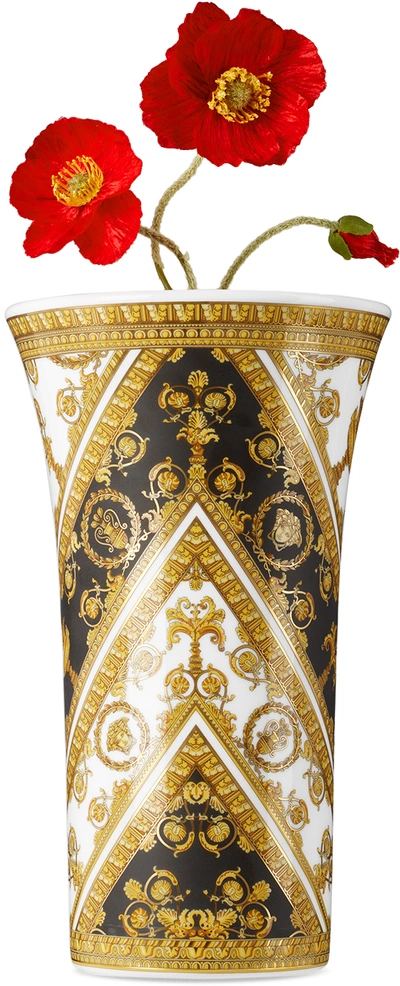 Versace White & Black Rosenthal 'i Love Baroque' Vase, 26 Cm