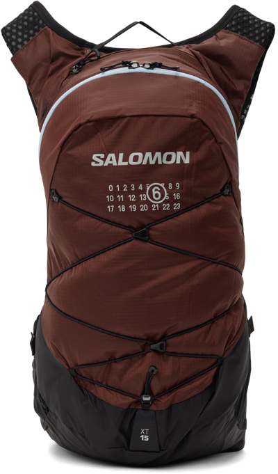 Mm6 Maison Margiela Brown & Black Salomon Edition Xt 15 Backpack, 20 L In Red