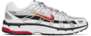 NIKE WHITE & SILVER P-6000 SNEAKERS