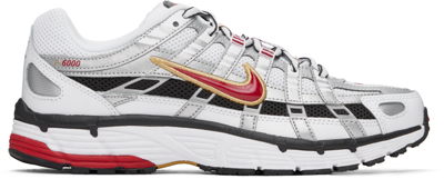 Nike P-6000 Sneakers In Silver With Pink Detail In Weiss