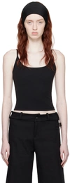 Fax Copy Express Black Deep U-cut Tank Top In Black