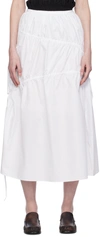 Kijun White Drawstring Maxi Skirt In White