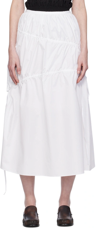 Kijun White Drawstring Maxi Skirt
