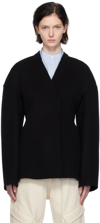 JIL SANDER BLACK COLLARLESS BLAZER