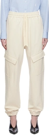 JIL SANDER OFF-WHITE CARGO POCKET LOUNGE PANTS