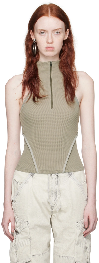 Hyein Seo Green Racerback Tank Top In Foliage Green