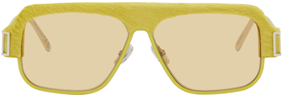 Marni Yellow Burullus Sunglasses In Silver Pony