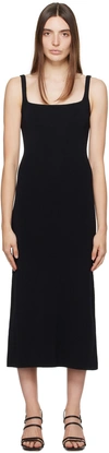 STAUD BLACK PAITYN MIDI DRESS