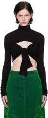 MSGM BLACK BOW TURTLENECK