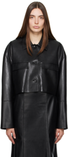 NANUSHKA BLACK HOLLEEN VEGAN LEATHER JACKET