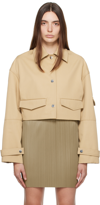 Nanushka Bracha Cropped Shirt Jacket In Beige
