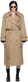 Sportmax Orlaya - Oversize Trench Coat In Drop-proof Cotton In Sand