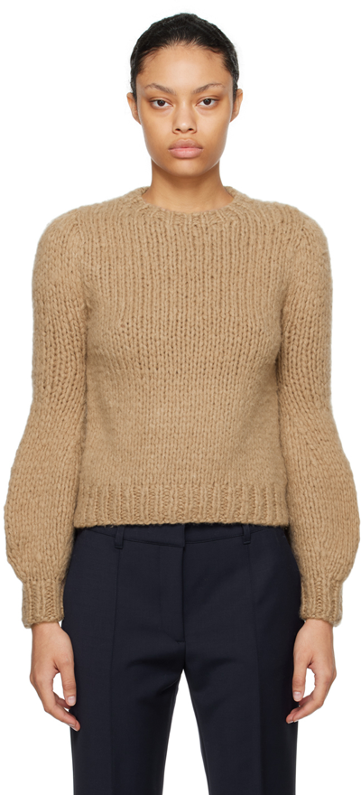 Gabriela Hearst Cashmere Crewneck Sweater In Camel