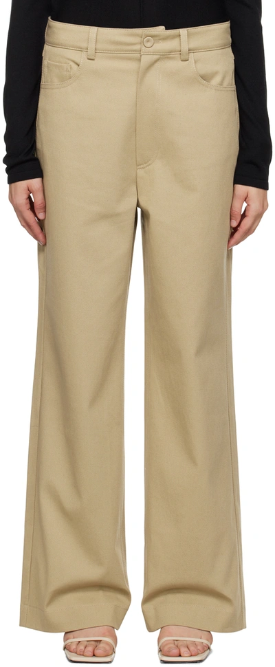 Nanushka Beige Josine Trousers In Pebble