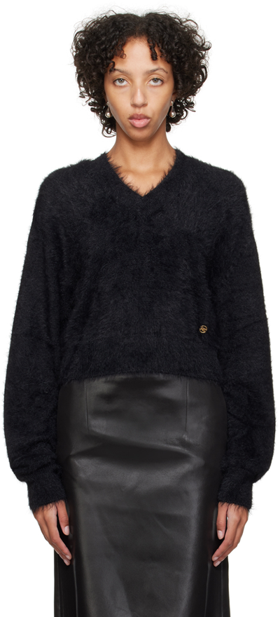 Recto Black Cropped Sweater
