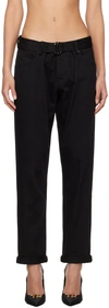 TOM FORD BLACK BELTED TROUSERS