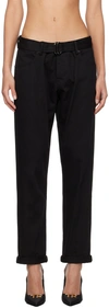 Tom Ford Black Belted Trousers In Lb999 Black