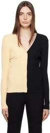 Staud Beige & Black Cargo Cardigan In Bfbl Buff/black