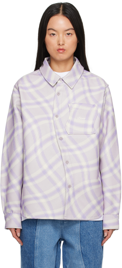 Dime Purple Plaid Shirt In Lilac Gray