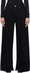 Re/done Jeans Low Rider Loose In Black Flow