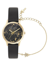 TED BAKER WOMEN'S FITZROVIA FASHION YELLOW GOLD-PLATED STAINLESS STEEL & LEATHER STRAP WATCH/34MM