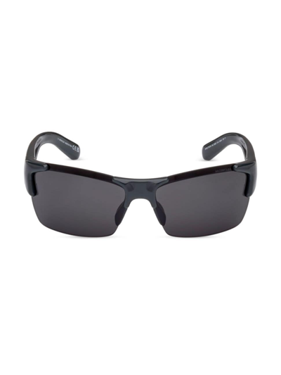 Moncler Men's Spectron Plastic Rectangle Sunglasses In Black Smoke
