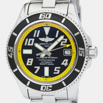 Pre-owned Breitling Black Stainless Steel Superocean A17364 Automatic Men's Wristwatch 42 Mm