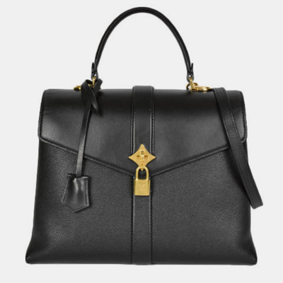 Pre-owned Louis Vuitton Black Leather Rose De Vents Pm Top Handle Bag