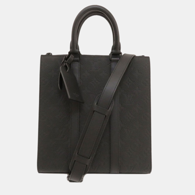 Pre-owned Louis Vuitton Black Taurillon Leather Sac Plat Tote Bag