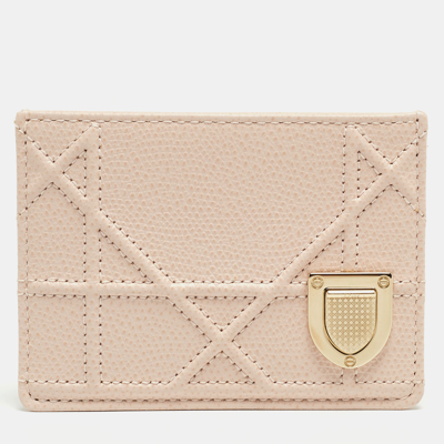 Pre-owned Dior Ama Card Holder In Pink