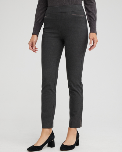 Chico's Brigitte Beaded Detail Ankle Pants In Gray