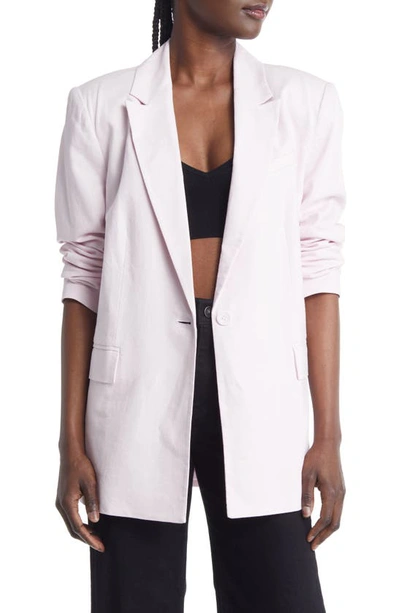 Open Edit Oversize Linen Blend Blazer In Purple Light