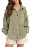 Wishlist Oversize Corduroy Shacket In Olive