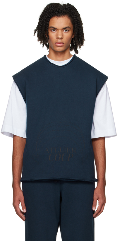 Abaga Velli Navy Court Tank Top In Cynic Black/black