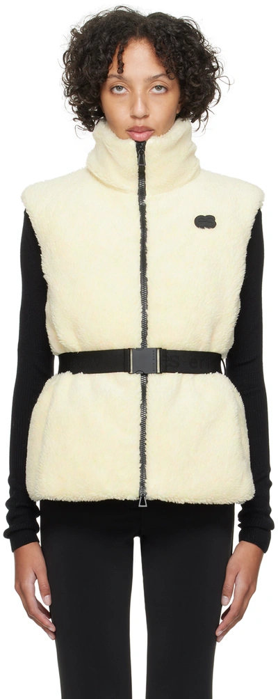 Erin Snow Nyx Recycled Sherpa Puffer Waistcoat In Beige