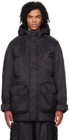 RAINS BLACK VARDO PUFFER COAT