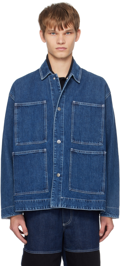 Sunnei Blue Bellidentro Denim Jacket In 7758 Mid Washed Deni