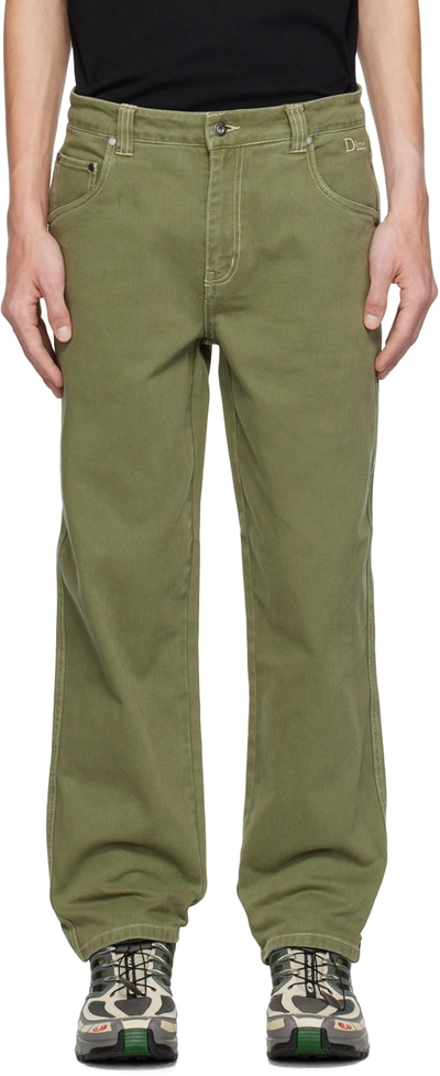 Dime Green Classic Jeans In Green Washed