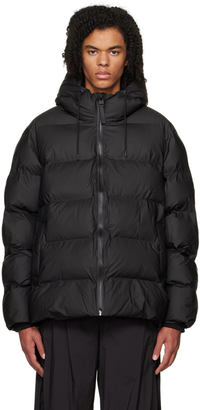 Rains Alta Waterproof Hooded Puffer Jacket In Black
