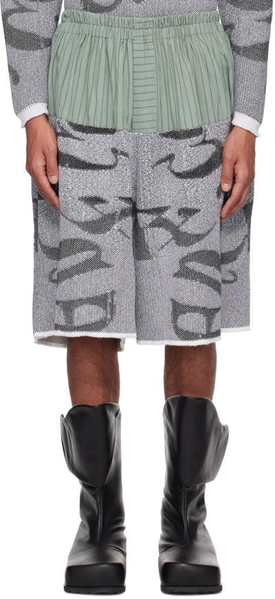 Sc103 Gray & Blue Summit Shorts In Glyph