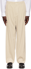 ATON OFF-WHITE EASY WIDE TROUSERS
