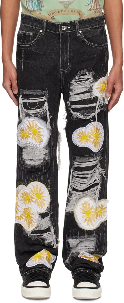 Who Decides War Ssense Exclusive Black Daisy Jeans