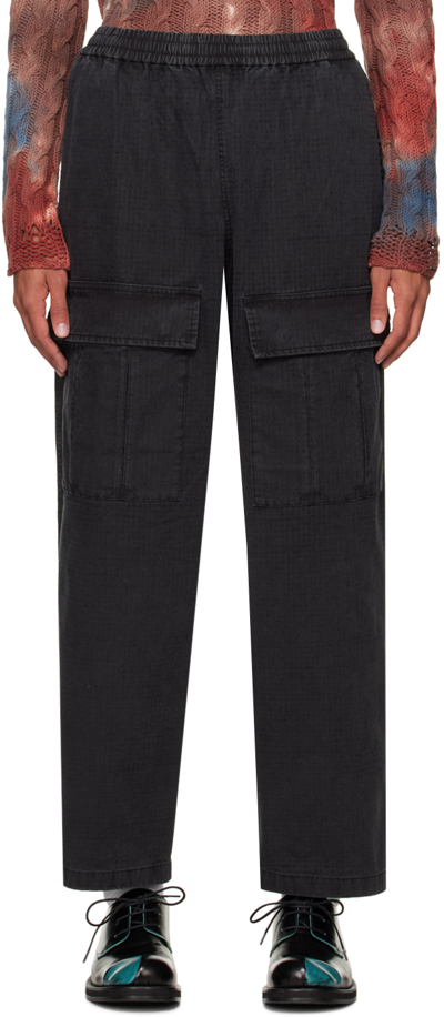 Acne Studios Mir-rise Straight-leg Cargo Trousers In Black